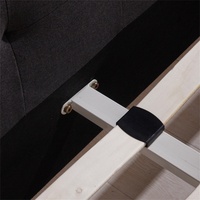 Meubles de chambre à coucher en tissu de lin en gros de Chine Lit jumeau à plate-forme à cadre en bois rembourré double