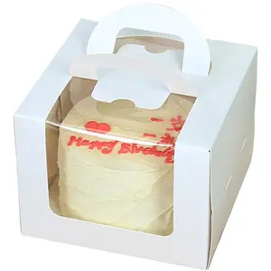 케이크베이스가있는 아름다운 빨간 크리스마스 케이크 상자 10x10x10 인치