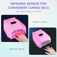 Lampe à ongles UV LED sans fil professionnelle 98W, sécheuse à ongles rechargeable avec minuterie LCD et double source lumineuse pour un séchage rapide des gels