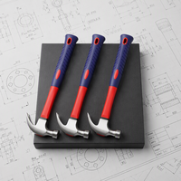 Marteau à griffes personnalisé avec logo, tête bleue 250g, manche en caoutchouc, outil à main OEM ODM pour charpentier, commande en gros, vente directe d'usine