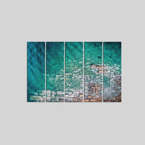 Ocean View Tempered Glass <b>Wall</b> Art: Sea Scenery Print <b>Canvas</b>,SET OF 5 <b>CANVAS</b> - Product Image 2