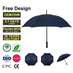 Parapluie droit à manche long, résistant au vent, à ouverture automatique, avec cadre en fibre de verre robuste, pour le soleil et la pluie, avec logo personnalisé pour les cadeaux promotionnels - Product Image 1