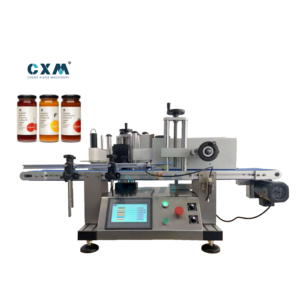 Machine d'étiquetage de bouteilles en verre de bureau, commande servo, positionnement haute précision, norme GMP, applicateur d'étiquettes, moteur automatique - Product Image 1