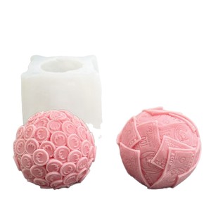 แม่พิมพ์เทียนทรงกลม HY ลายเหรียญยุโรป สำหรับทำเทียน สบู่ ขี้ผึ้ง และปูนปลาสเตอร์ - Product Image 1