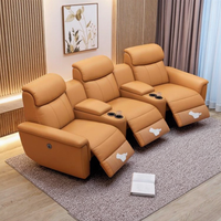 Fauteuils de cinéma VIP de luxe modernes, ensemble de canapés en cuir inclinables électriques, mobilier modulaire pour salon de villa ou salle de cinéma