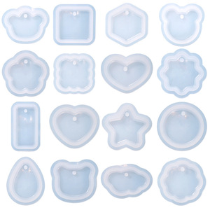 Molde de silicona DIY sin necesidad de lijar para colgantes de círculo/amarillo/corazón, llavero con bordes redondeados, modelo de suministro transfronterizo - Product Image 5