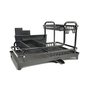 BX Metal 2 Tier Dish Drying Rack With Tray Kitchen Dish Rack