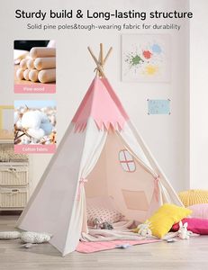 Fiesta habitación decoración portátil niños tiendas Tipi casa de juegos niños algodón lona indio juego tienda niño pequeña <span class=keywords><strong>playa</strong></span> tipi tienda - Product Image 5