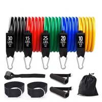 Équipement d'entraînement de yoga durable et confortable Bande de résistance à pédale élastique à 4 tubes Corde de tension en latex TPE pour exercices AB