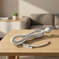 Cable de Alimentación IEC C13 con Conector a Tierra, Certificado SI 32 SII 3G, Gris Blanco, para Computadora, Monitor, TV, Impresora, Servidor, Repuesto