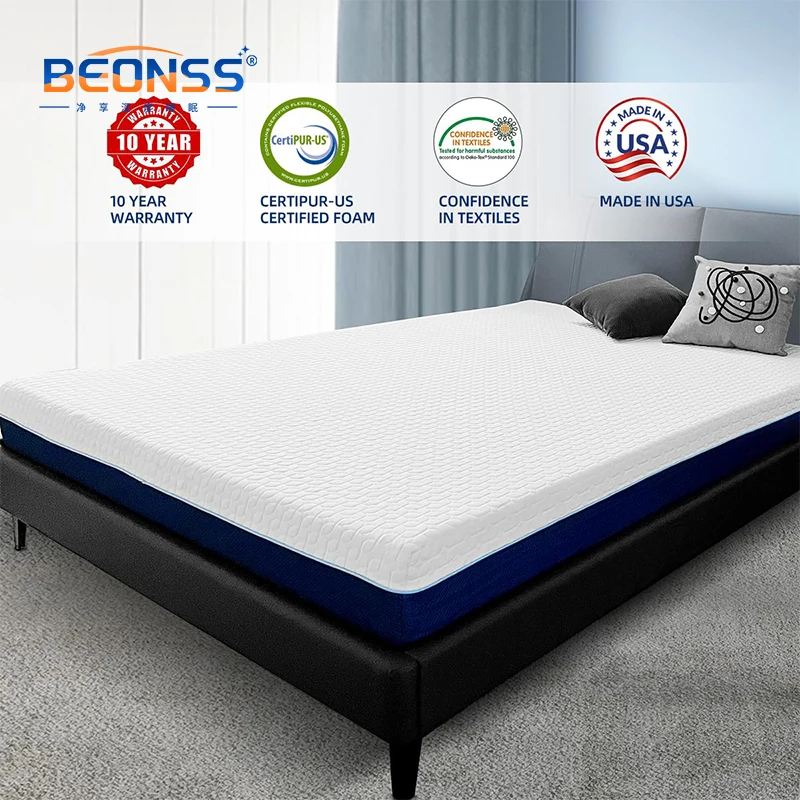 Foshan Customized Twin Full Queen King Size Knitted Fabric Gel Memory Foam Hybrid Mattress Roll Up in a Box