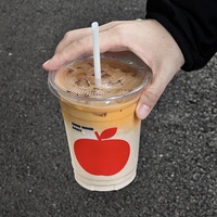 Tasse à café en plastique PET jetable transparente avec couvercle pour boissons froides à emporter lait thé vodka boissons maison