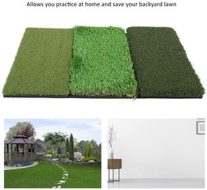 Tapis de golf de conduite d'oscillation de gazon artificiel 3 en 1 d'aide à l'entraînement portable d'intérieur et d'extérieur - Product Image 3