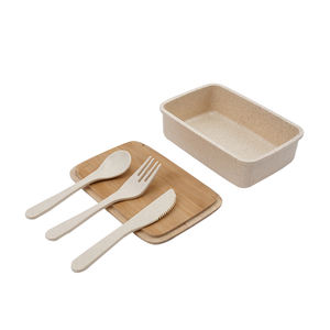 Caja Bento de fibra de bambú a prueba de fugas biodegradable personalizada respetuosa con el medio ambiente estudiante trabajador de oficina tapa de bambú caja Lubnch <span class=keywords><strong>Reusa</strong></span> - Product Image 4
