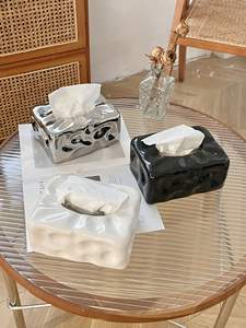 Creative Waterproof Ceramic <b>Tissue</b> <b>Box</b> with Removable Paper Handmade Modern Simple Design for Hotel & Restaurant Use - Product Image 6