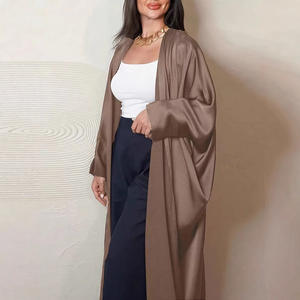 Abaya pour femmes Zifeng OEM, style musulman, décontractée, couleur unie, boutonnée, vêtements pour femmes CE - Product Image 1