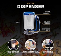 Distributeur de pâte à crêpes de 900 ml, verseur de pâte pour faire des crêpes, des crêpes, des muffins, des cupcakes, poignée ergonomique avec buse anti-éclaboussures