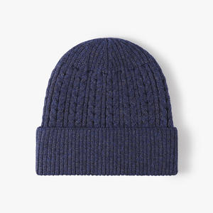 ALLCH <span class=keywords><strong>Bonnet</strong></span> en tricot épais pour hommes Hiver Chaud Extérieur Doublé en polaire Couvre-<span class=keywords><strong>oreille</strong></span> Tressé Jacquard Crâne Cap - Product Image 2