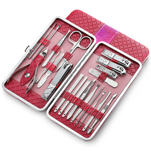Wellflyer 12 pièces impression <span class=keywords><strong>de</strong></span> fleurs filles rose <span class=keywords><strong>manucure</strong></span> pédicure ensemble 16 pièces <span class=keywords><strong>complet</strong></span> ongles salon outils - Product Image 4