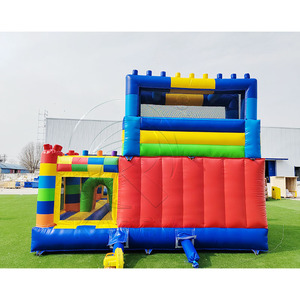 Castillo Inflable Gigante <span class=keywords><strong>para</strong></span> <span class=keywords><strong>Fiestas</strong></span> <span class=keywords><strong>Infantiles</strong></span>, Parque de Bloques de Construcción, Castillo Inflable Comercial con Tobogán - Product Image 5