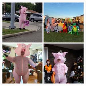 Adulto Cosplay Animal traje mascota disfraz <span class=keywords><strong>Halloween</strong></span> traje inflable gordo lindo cerdo Rosa vestido de lujo disfraz inflable <span class=keywords><strong>para</strong></span> fiesta - Product Image 6