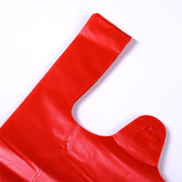 Sac de courses en plastique HDPE personnalisé de qualité supérieure, grande capacité, best-seller, sac de courses en forme de T-shirt