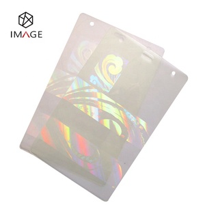20 Mil Pre Punched Holographic ID Badge <strong>Laminating</strong> <strong>Pouches</strong> with Holes - Product Image 1
