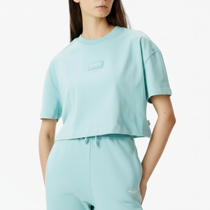 Top corto de algodón de gran tamaño, camisetas para mujer, Camiseta corta, nuevo diseño de ropa para mujer, Top corto de gran tamaño, camisetas cuadradas de Color liso - Product Image 1