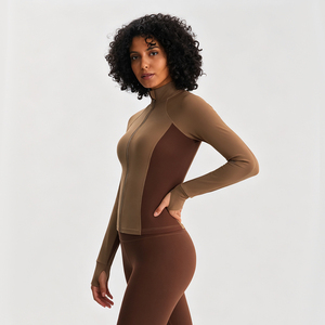 Giacca da Yoga da Donna all'Ingrosso, Vestibilità Slim, Colore Unito, Collo Alto, Top da Corsa in Nylon Traspirante e Anti-umidità 225G Huntsman - Product Image 4