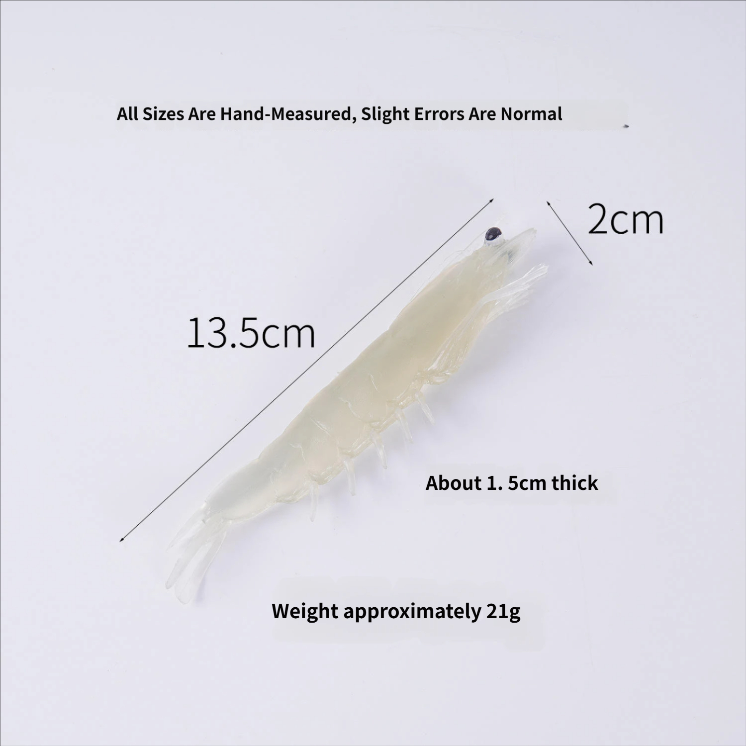 Transparent straight shrimp with eyes-no buckle