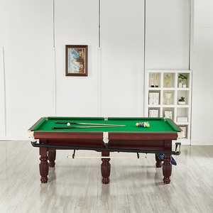 Mesa de Billar Americana Moderna de 8 y 9 Pies en Oferta, Nuevos Diseños Multifuncionales con Bolsillos de Cuero y Tablero de MDF - Product Image 1