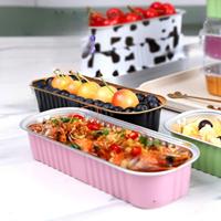 Barquette rectangulaire jetable en aluminium de 200 ml, résistante au four, pour mini-gâteaux, idéale pour la pâtisserie maison, écologique et de qualité alimentaire