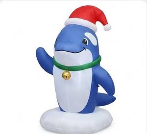 Décoration de jardin gonflable personnalisée de Noël avec dauphin, baleine et orca, avec lumières LED, ornements de fête gonflables pour l'extérieur - Product Image 2