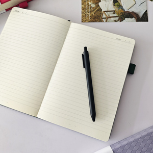 Taccuino A5 Nero Personalizzabile 2026 con Logo Personalizzato, Quaderno a Righe con Copertina Rigida in Pelle, Diario con Stampa Personalizzata - Product Image 2