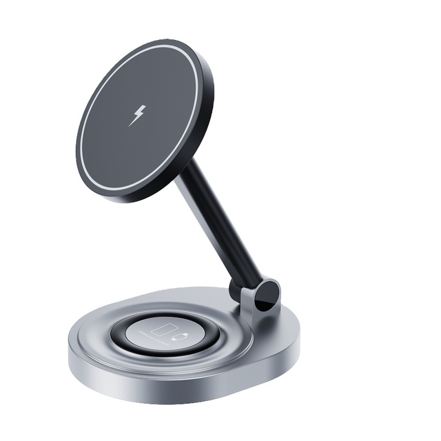 INOVAGEN Magnetic Wireless Charging Stand 15W Fast Charging Station;Alloy Magnetic Attach Desk Holder,Phone,SmartWatch,Earbuds D