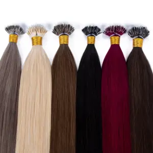 2023 New Style Nano Ring Hair Extension 12a Double Drawn Raw Human Hair Nano Bead Human Hair Extension