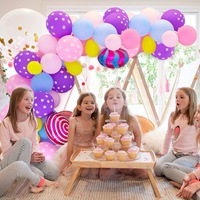 Traumhaftes Regenbogen-Lollipop-Folienballon-Set Erdbeer-Polka-Dot-Ballon-Kombination für Kindergeburtstags-Dekoration