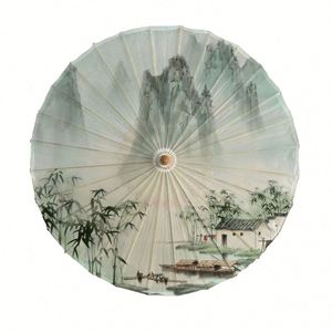 GUANSEN GS44 84CM Handmade Wood Oilpaper <b>Panel</b> Umbrella Elegant Straight Design Printed Wedding & Party Use Hand Fan - Product Image 1