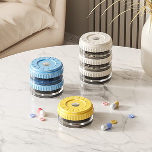 Portable Pill Dispenser 0.14L Mixed Colors 3-Pack Stackable With Lid Medication Storage Case - Product Image 3