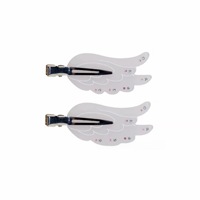 Nouvelles pinces à cheveux en acétate motif ailes d'ange et nuages, barrettes à bec de canard en strass et cristal, accessoires capillaires féériques Y2K pour femmes et filles