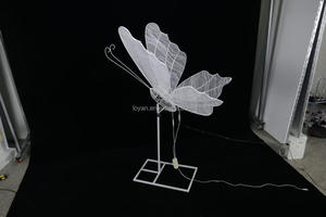 Décorations <span class=keywords><strong>de</strong></span> mariage modernes et simples avec des papillons artificiels <span class=keywords><strong>de</strong></span> couleur personnalisée, lumières suspendues, grand <span class=keywords><strong>fond</strong></span> - Product Image 3