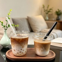 Vente en gros d'usine, gobelets en plastique PET à fond rond en forme de U, 24 oz, 700 ml, pour matcha latte, avec couvercle, livraison rapide, gobelet en plastique