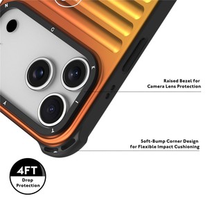 เคสโทรศัพท์ <span class=keywords><strong>YOUNGKIT</strong></span> สำหรับ iPhone 17 Pro Max แบบกระเป๋าเดินทาง วัสดุ TPU + อะลูมิเนียมอัลลอยด์ ลายไล่สีเลเซอร์ - Product Image 5