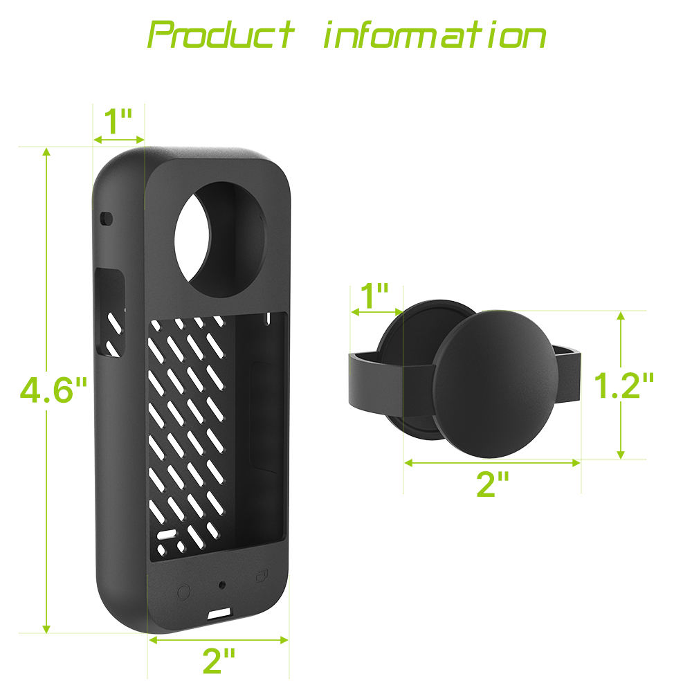 Camera Protective Accessories Kit Silicone Protective Cover with Screen Protectors for Insta360 X3