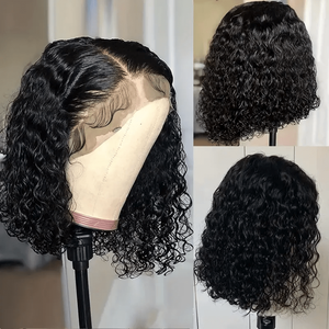 Pelucas Frontales de Encaje Brasileñas con Ondas Profundas Sueltas 13x4, Cabello Humano 100%, 200% de Densidad, Peluca Frontal de Encaje Transparente 4x4, Peluca Corta Rizada Tipo Bob - Product Image 4