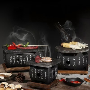 Plaque <span class=keywords><strong>de</strong></span> cuisson en <span class=keywords><strong>pierre</strong></span> volcanique japonaise et coréenne pour steak, avec <span class=keywords><strong>barbecue</strong></span> au <span class=keywords><strong>charbon</strong></span> et à l'alcool pour la maison et la restauration - Product Image 3
