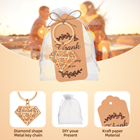 Porte-clés en forme de diamant doré pour la décoration de fête, souvenirs de mariage, porte-clés pour la fête nuptiale, cadeau de remerciement de mariage