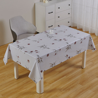 Nappe de table rectangulaire en PVC résistante à la décoloration, imprimé feuilles bleues, luxe platine RNPT
