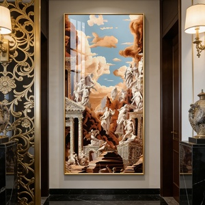 Horloge murale décorative d'art islamique, peinture murale LED en porcelaine de cristal, paysage de palais, décoration intérieure, personnalisation en gros - Product Image 6