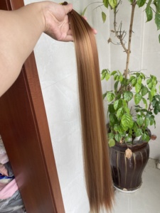 SHAROPUL Bone Straight Hair <strong>Dark</strong> Brown Bulk Crochet <strong>Braids</strong> Very Silk Type Synthetic Hair Extensions for Braiding - Product Image 2